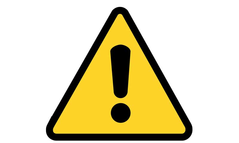 Hinweis mit Ausrufezeichen